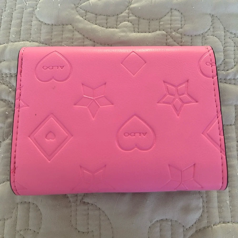 Aldo Vibrant Pink Embossed Card Holder - Picture 2 of 6